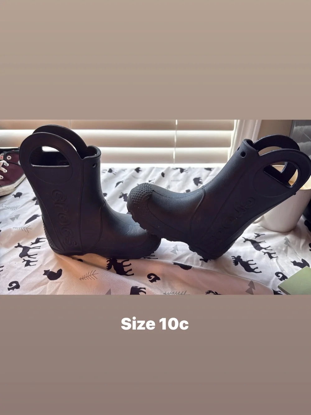 CROCS Kids Black Rain & Snow Boots